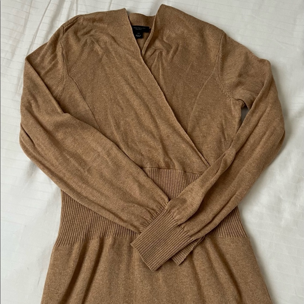 Ann Taylor Factory midi knit long sleeve sheath dress size XS
